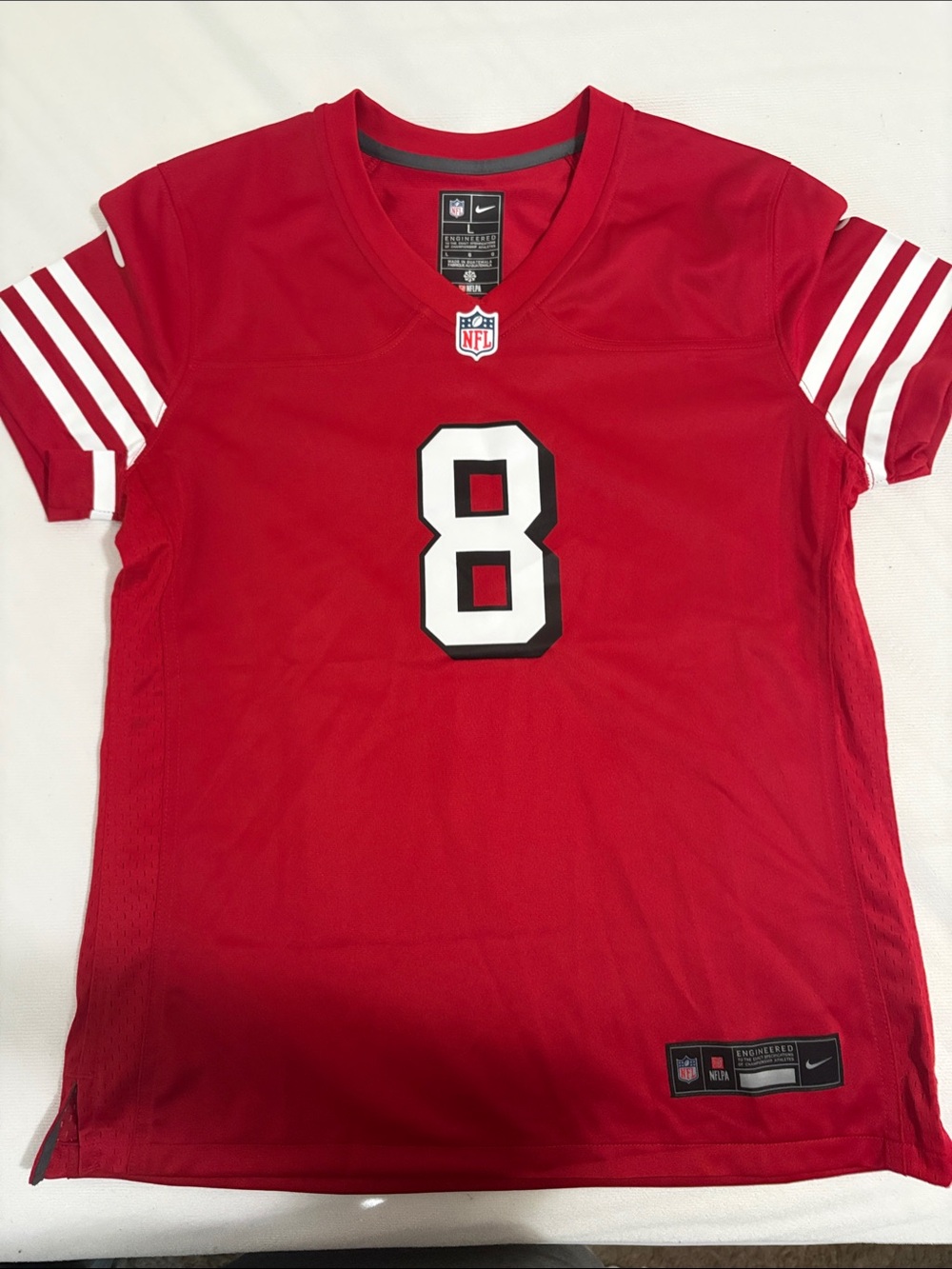 Nike 49er Football Jersey #8 with White Accents